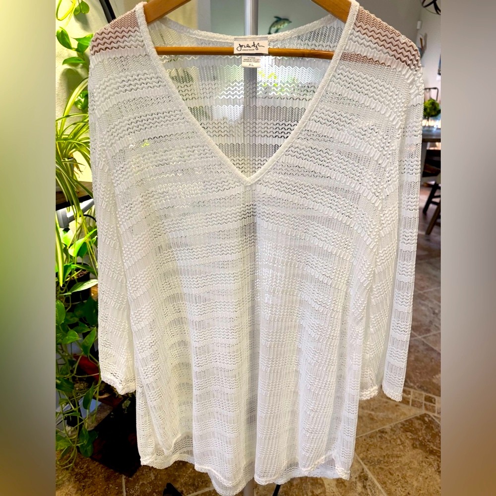 Taylor White Knit Swim Cover-Up - Picture 5 of 8